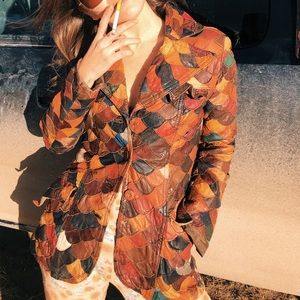 Vintage Leather Patchwork Jacket